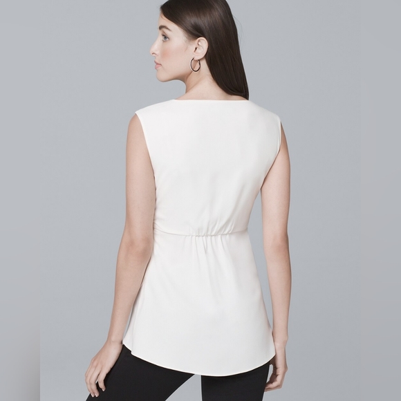 White House Black Market White Sleeveless Top - Picture 4 of 11